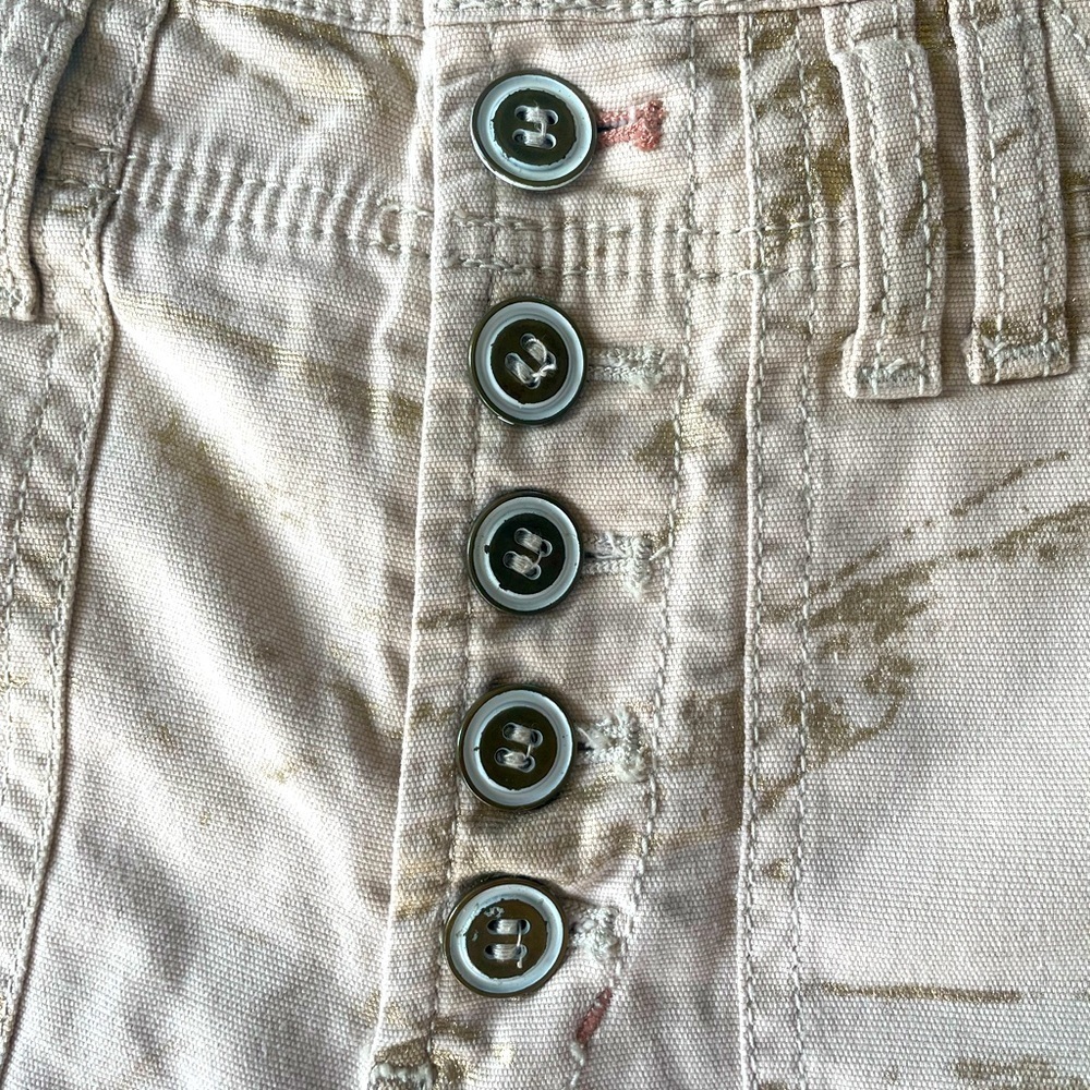 Anthropologie Pilcro The Wanderer Utility Pants  Women Size 26 Beige Button Fly - Picture 6 of 9